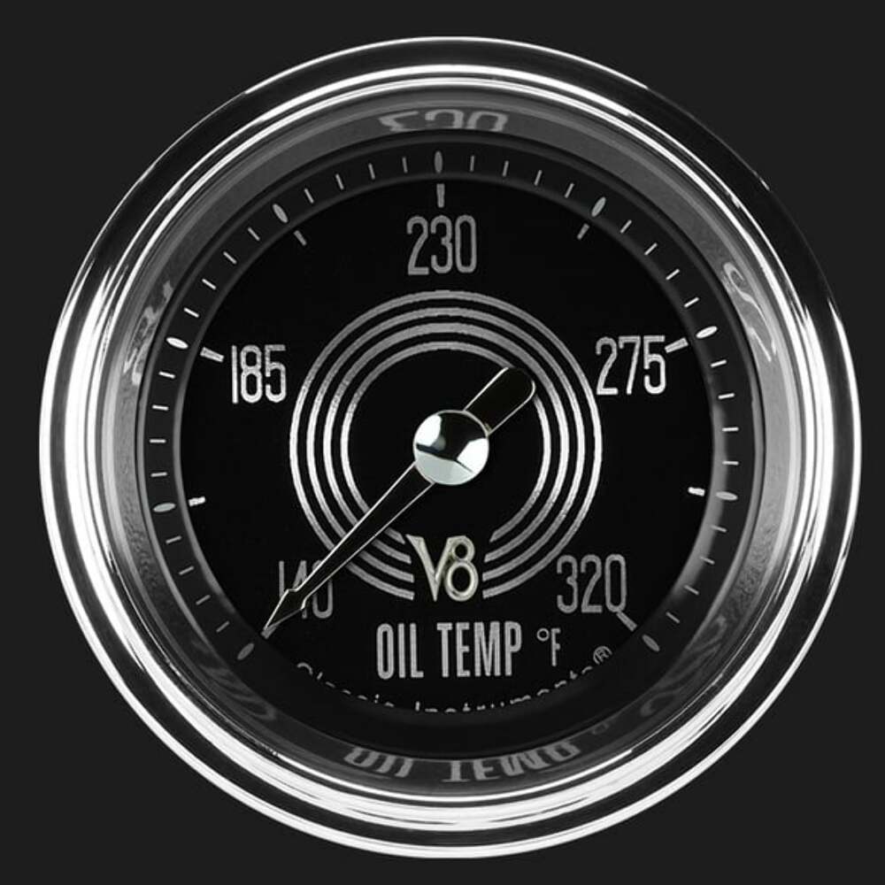 V8 Speedster 2 1/8" Oil Temperature Gauge V8SR128SHC