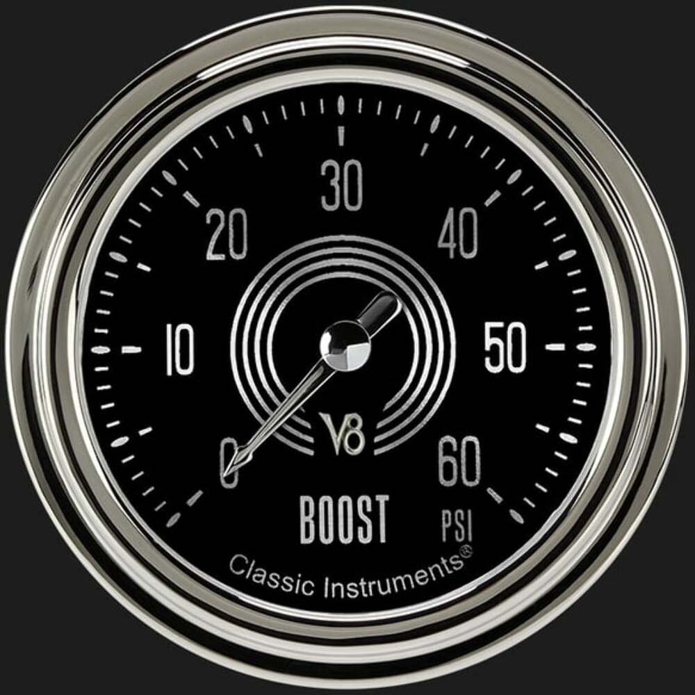 V8 Speedster 2 5/8" Boost Gauge, 60 psi V8SR343SLC