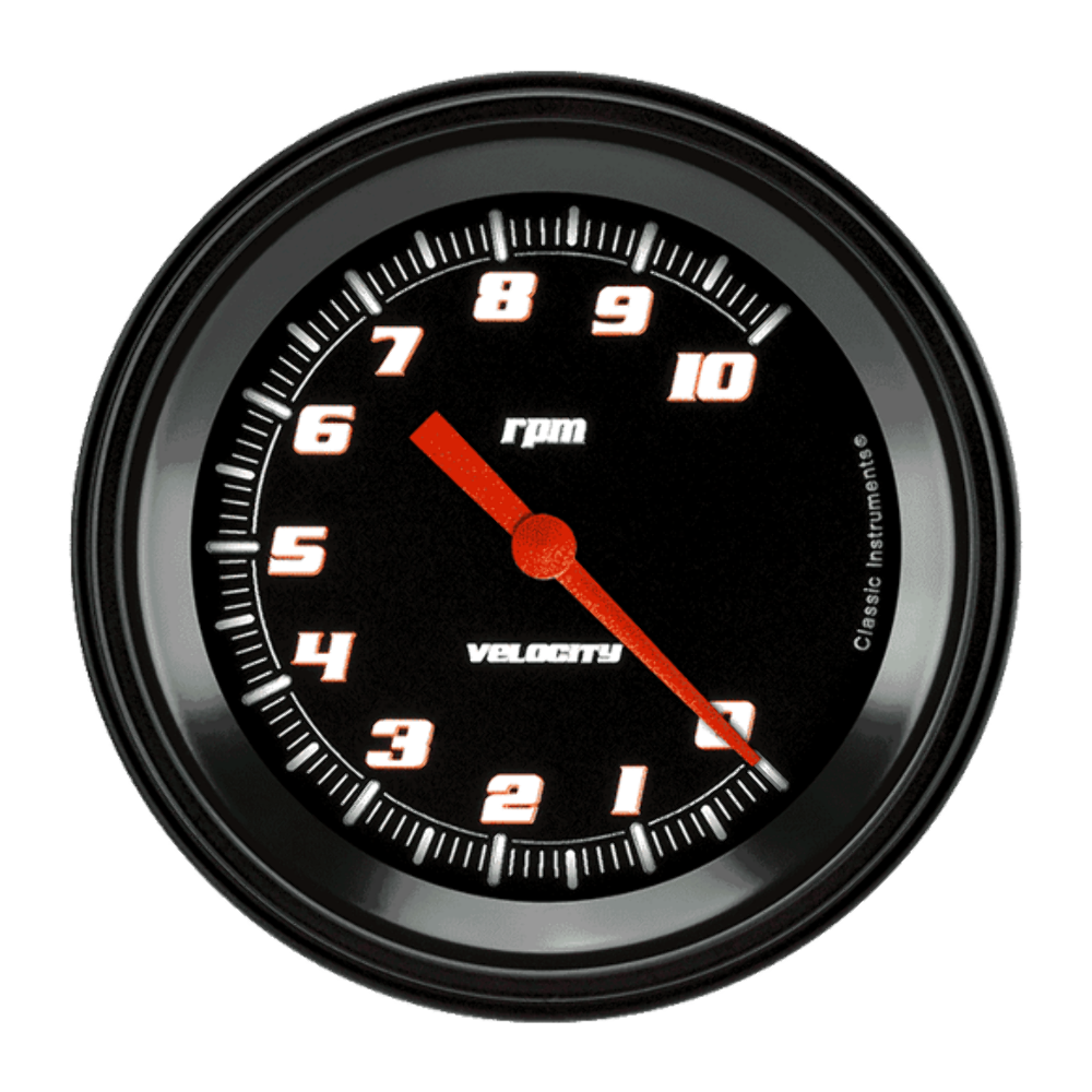 Velocity Black 3 3/8" Tachometer VS10BBLF