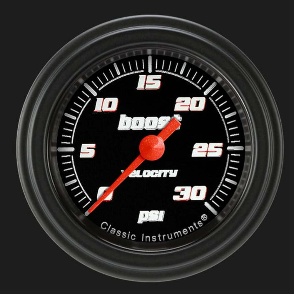Velocity Black 2 1/8" Boost Gauge, 30 psi VS142BBLF