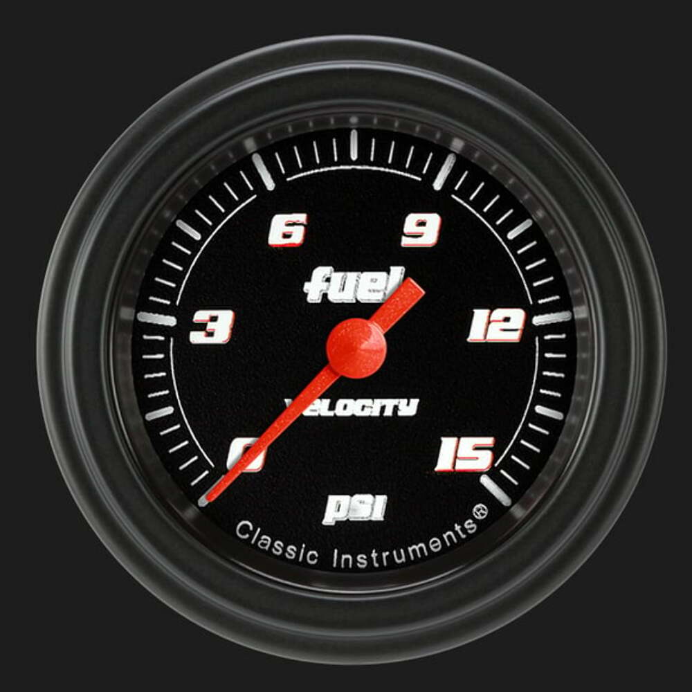 Velocity Black 2 1/8" Fuel Pressure Gauge, 15 psi VS145BBLF