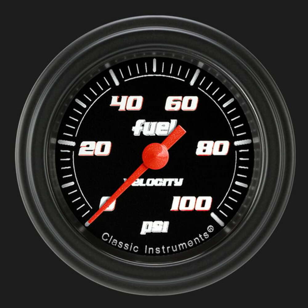 Velocity Black 2 1/8" Fuel Pressure Gauge, 100 psi VS146BBLF