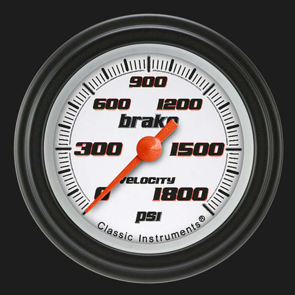 Velocity White 2 1/8" Brake Pressure Gauge VS167WBLF