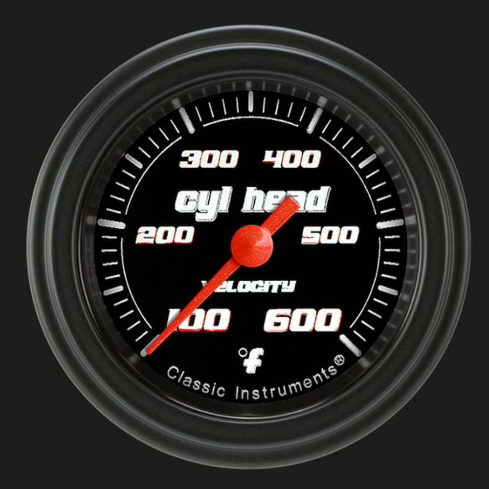 Velocity Black 2 1/8" Cylinder Head Temp. Gauge VS197BBLF