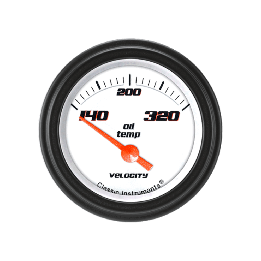 Velocity White 2 1/8" Oil Temp VS28WBLF
