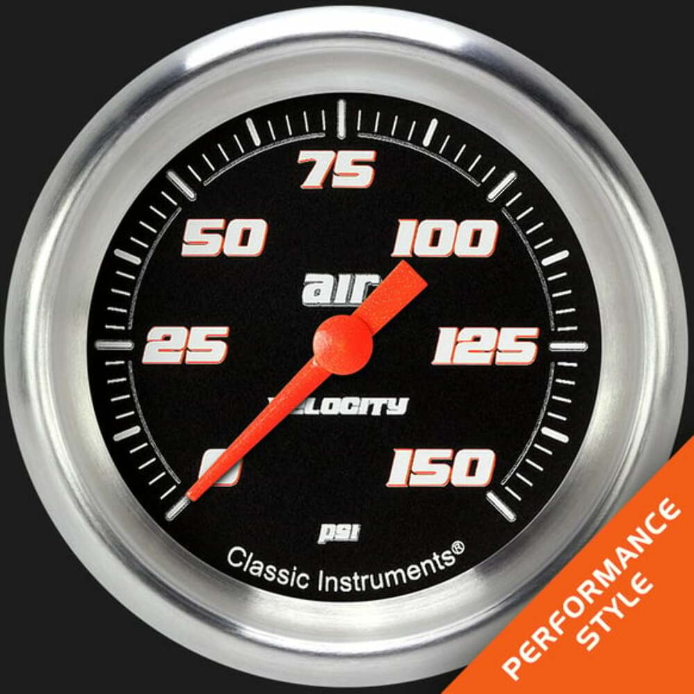 Velocity Black 2 5/8" Air Pressure Gauge VS318BAPF