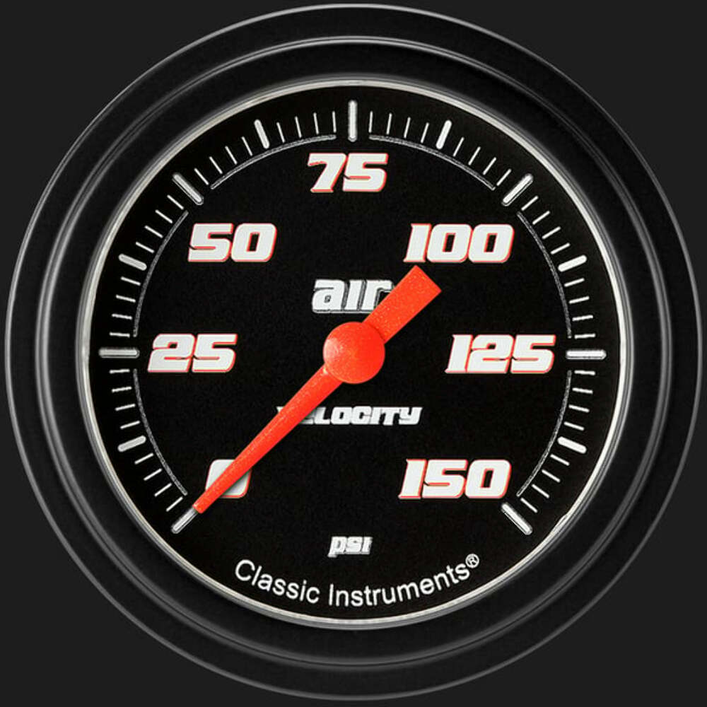 Velocity Black 2 5/8" Air Pressure Gauge VS318BBLF