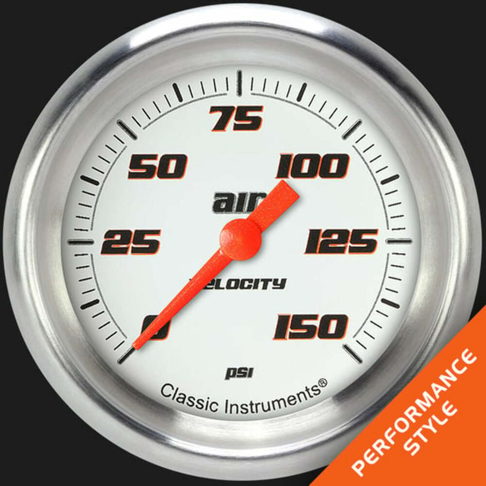 Velocity White 2 5/8" Air Pressure Gauge VS318WAPF