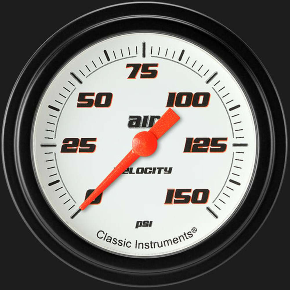 Velocity White 2 5/8" Air Pressure Gauge VS318WBLF