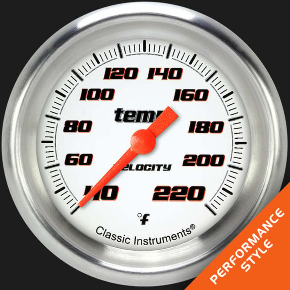 Velocity White 2 5/8" Stock Eliminator Temp. Gauge VS329WAPF