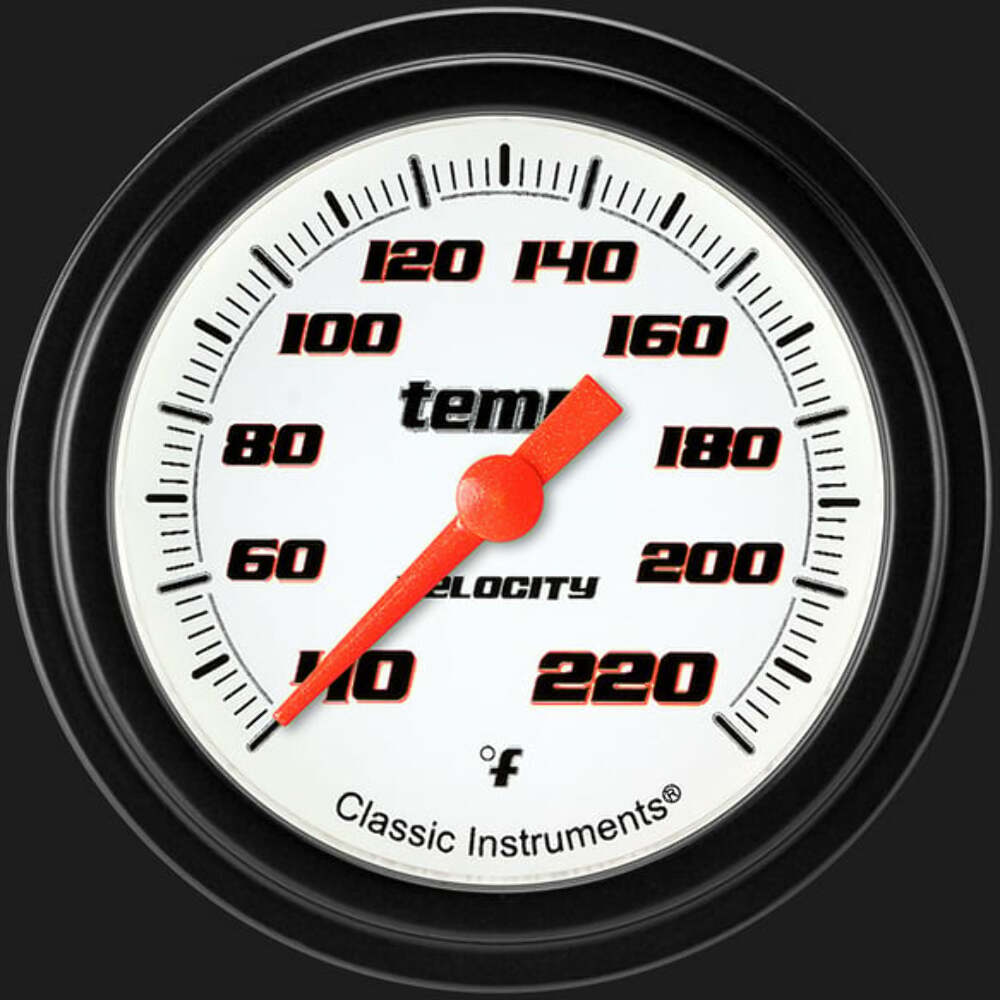 Velocity White 2 5/8" Stock Eliminator Temp. Gauge VS329WBLF