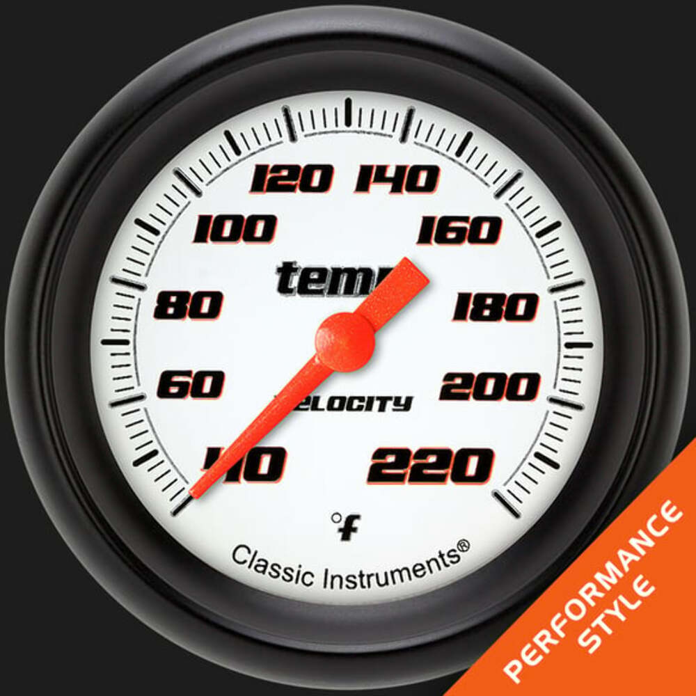 Velocity White 2 5/8" Stock Eliminator Temp. Gauge VS329WBPF