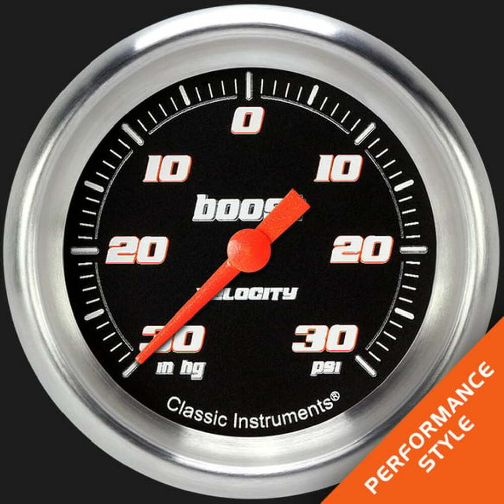 Velocity Black 2 5/8" Boost/Vac Gauge VS341BAPF