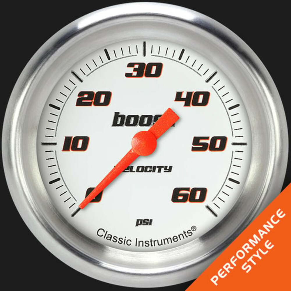 Velocity White 2 5/8" Boost Gauge, 60 psi VS343WAPF