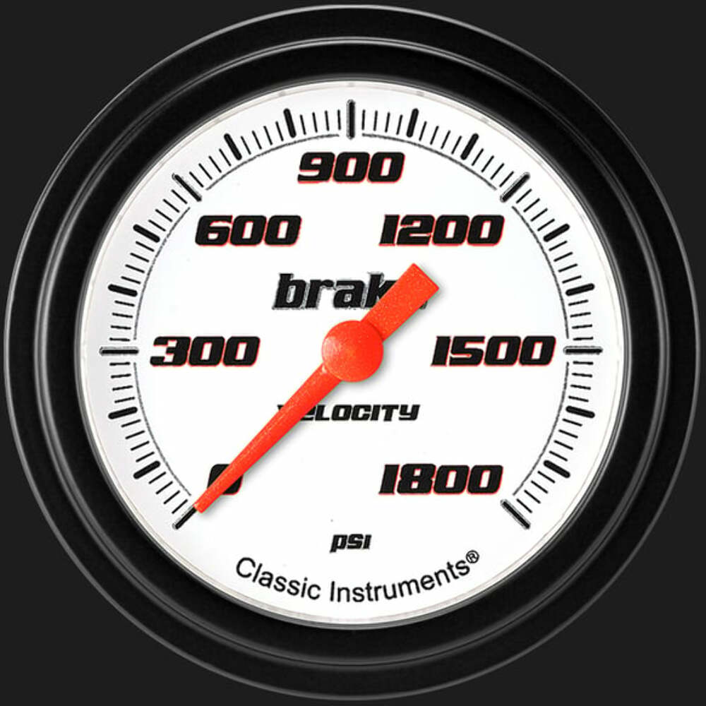 Velocity White 2 5/8" Brake Pressure Gauge VS367WBLF