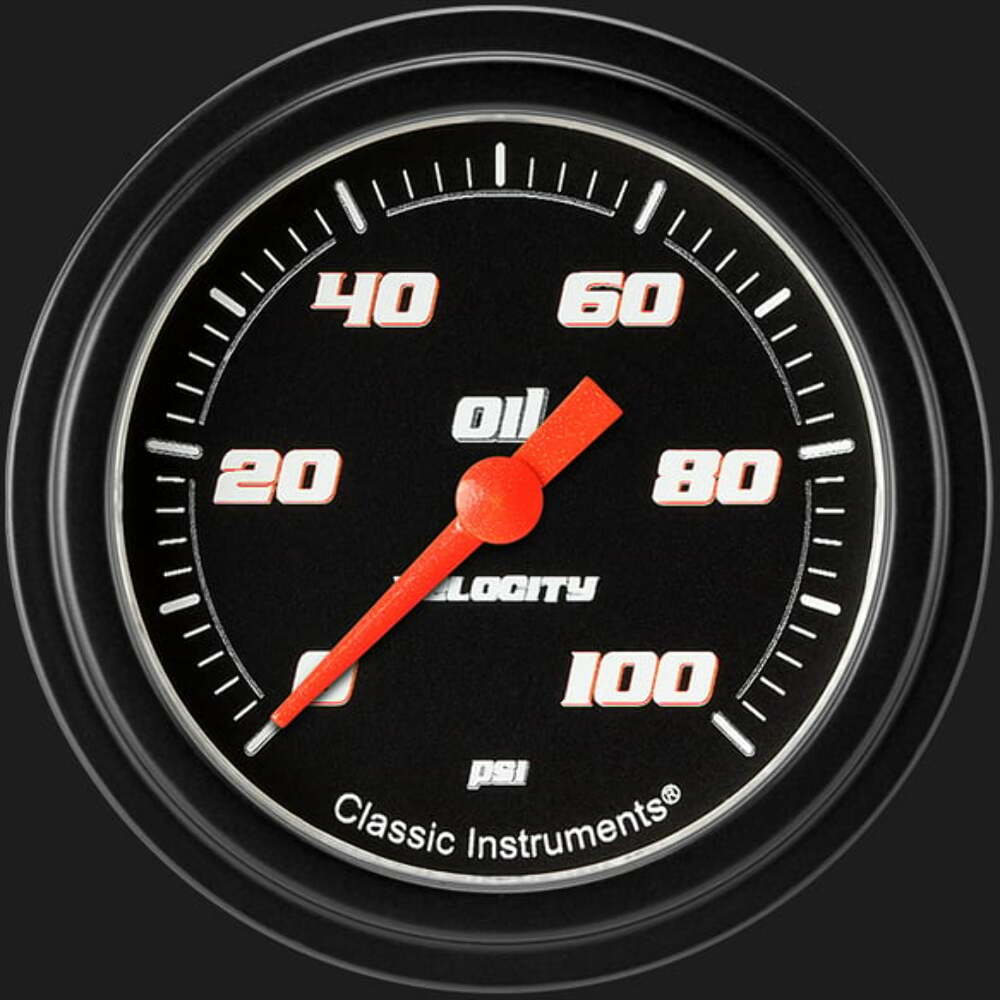 Velocity Black 2 5/8" Oil Pressure Gauge VS381BBLF