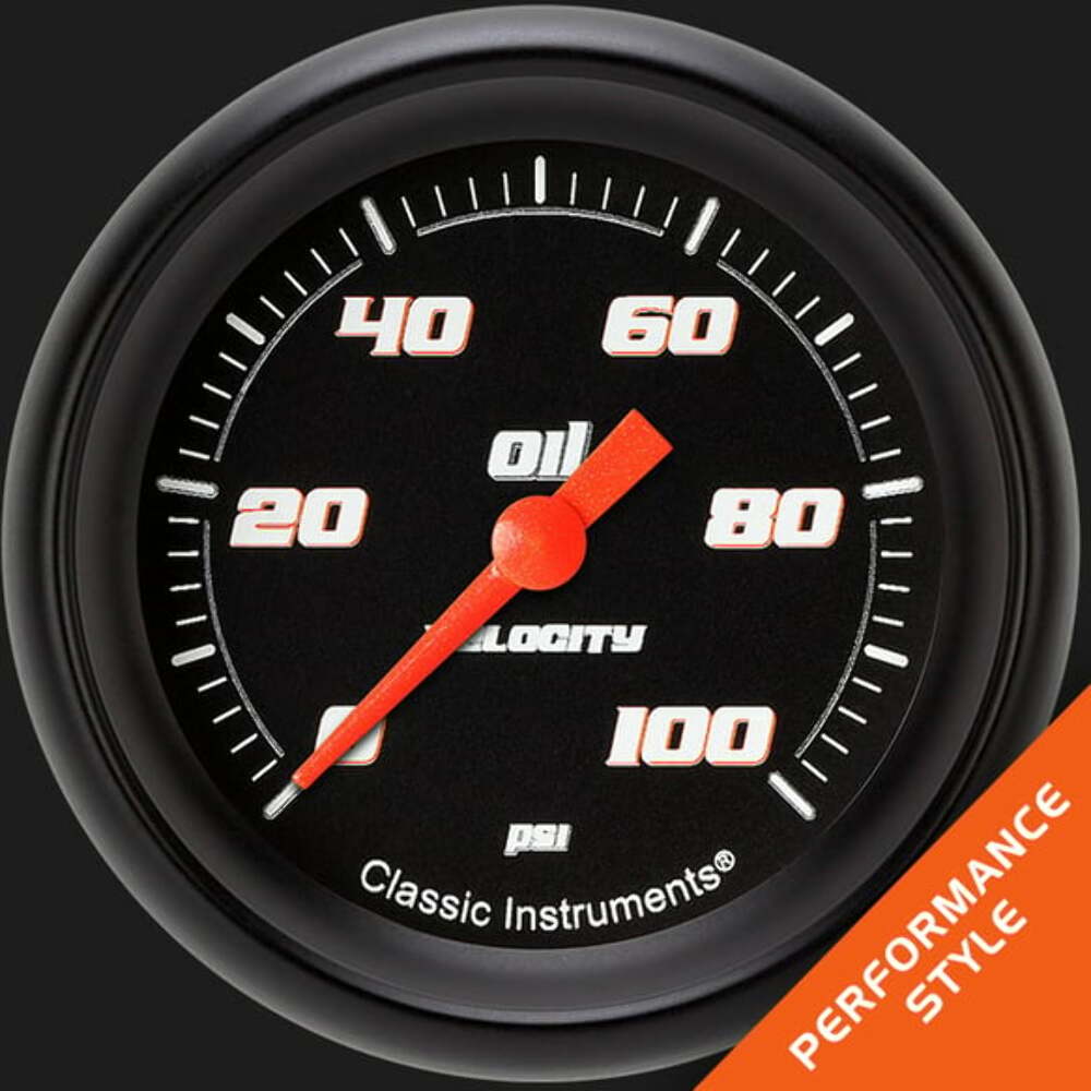 Velocity Black 2 5/8" Oil Pressure Gauge VS381BBPF