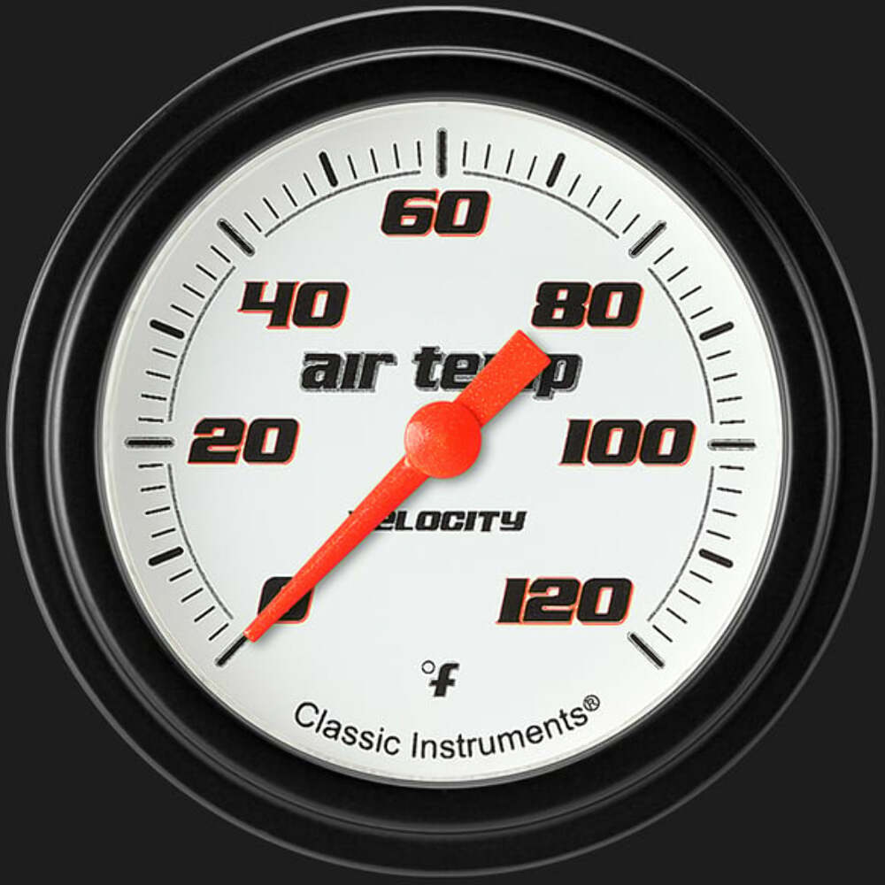 Velocity White 2 5/8" Outside Air Temp. Gauge VS399WBLF