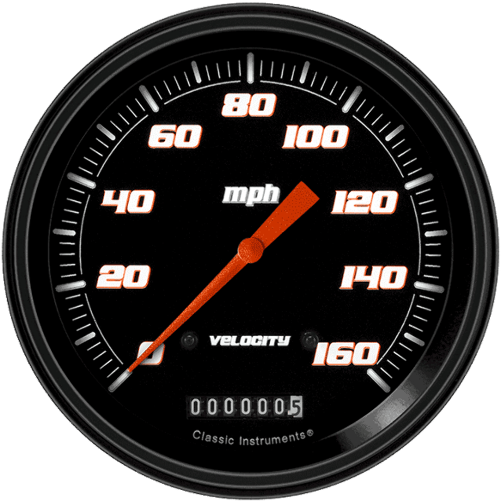 Velocity Black 4 5/8" Speedometer VS56BBLF