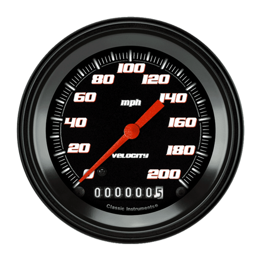 Velocity Black 3 3/8" Speedometer VS57BBLF