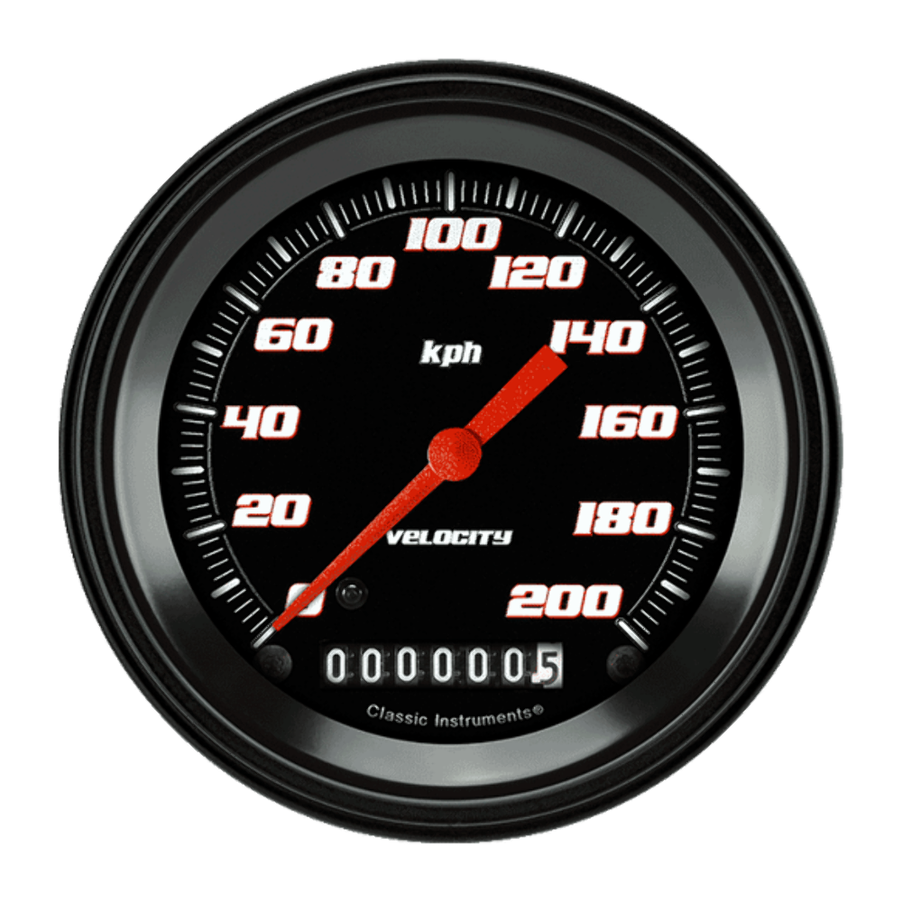 Velocity Black 3 3/8" Speedometer VS59BBLF