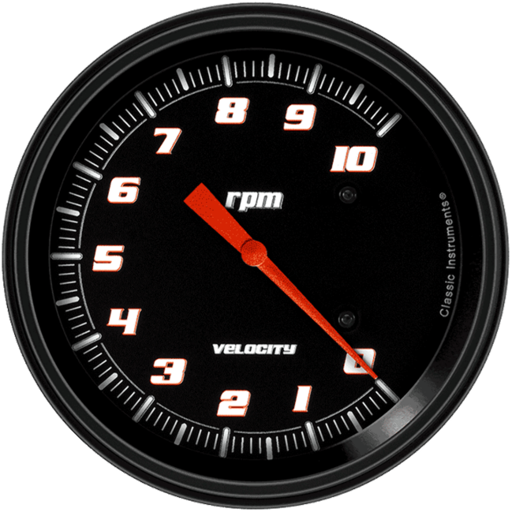 Velocity Black 4 5/8" Tachometer VS71BBLF