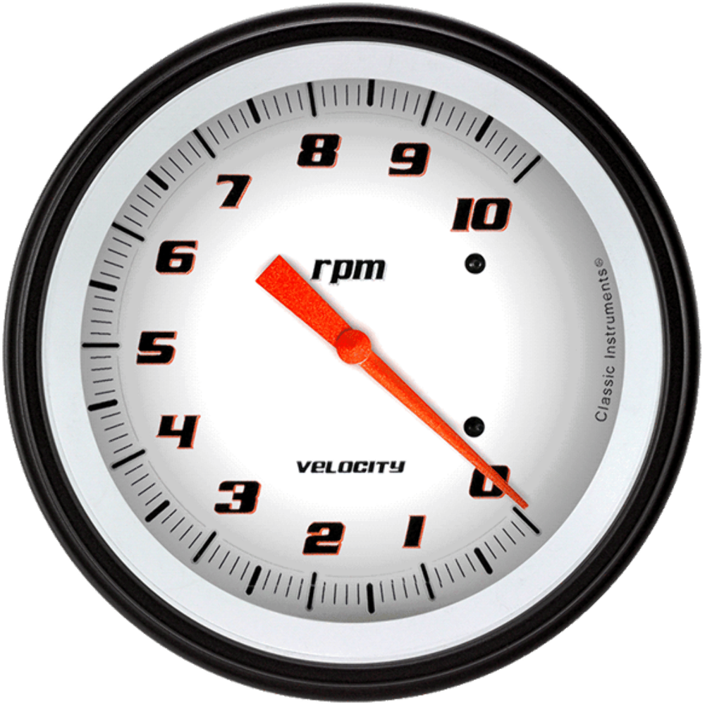 Velocity White 4 5/8" Tachometer VS71WBLF