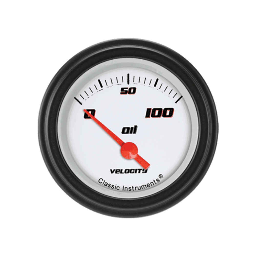 Velocity White 2 1/8" Oil Pressure VS81WBLF