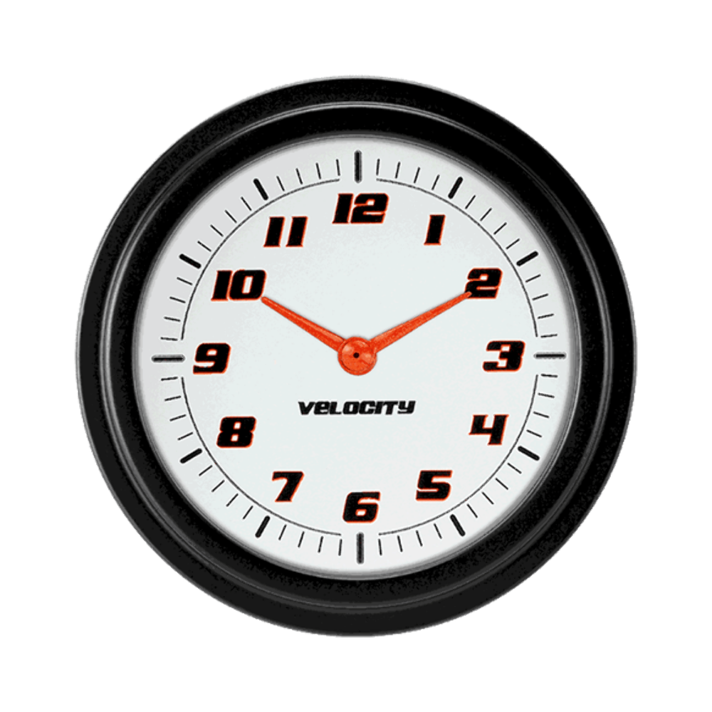 Velocity White 2 5/8" Clock VS92WBLF