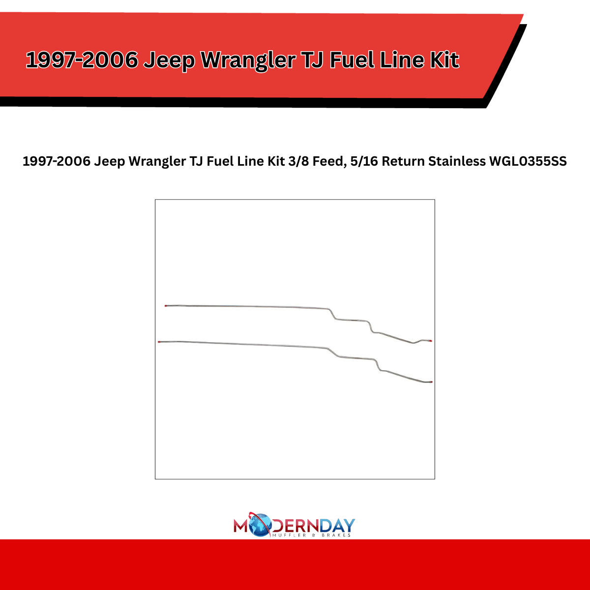 For Jeep Wrangler 1997-2006 Fuel Line Kit Stainless Steel WGL0355SS-CP