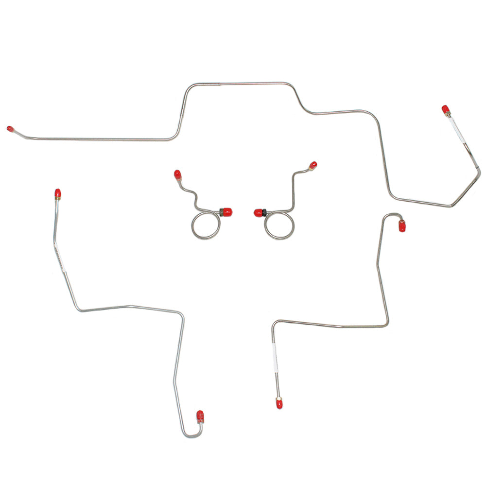 1968-69 Ford Mustang Front Brake Line Kit Manual Drum Brakes 5 Piece - ZKT6801OM - Front Lines Car Part People