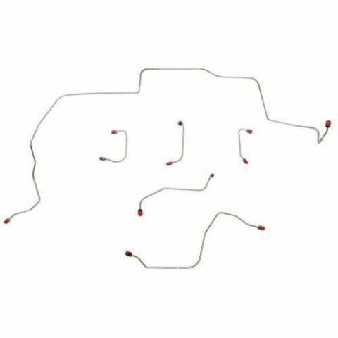 1968-69 Ford Mustang Front Brake Line Kit Power Disc Brakes 6 Piece - ZKT6803SS