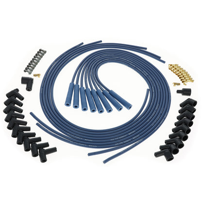 Spark Plug Wire Set Universal 8mm Silicone 180? 5000 ohm/ft Hi Energy Blue 60655
