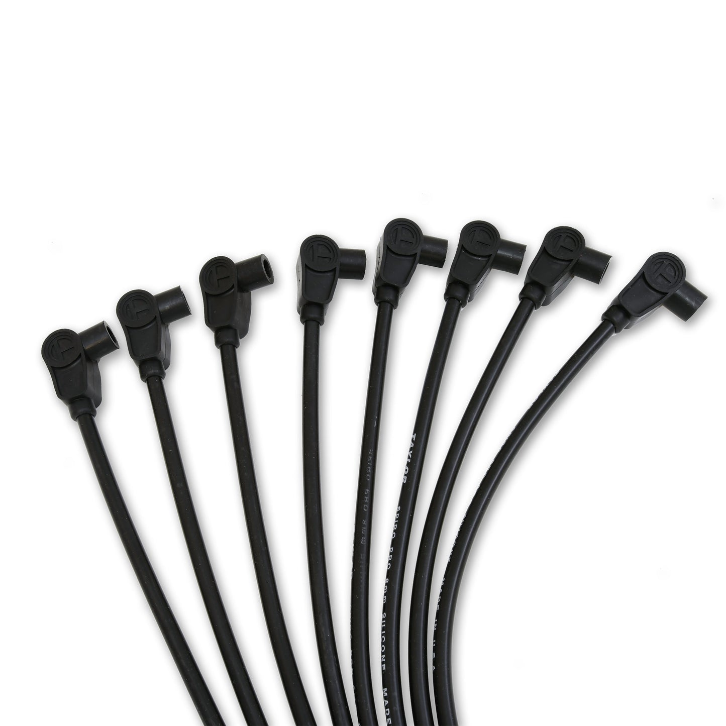 Spark Plug Wire Set Universal 8mm Silicone Spiro Pro 90? 350 ohm/ft Black 73061