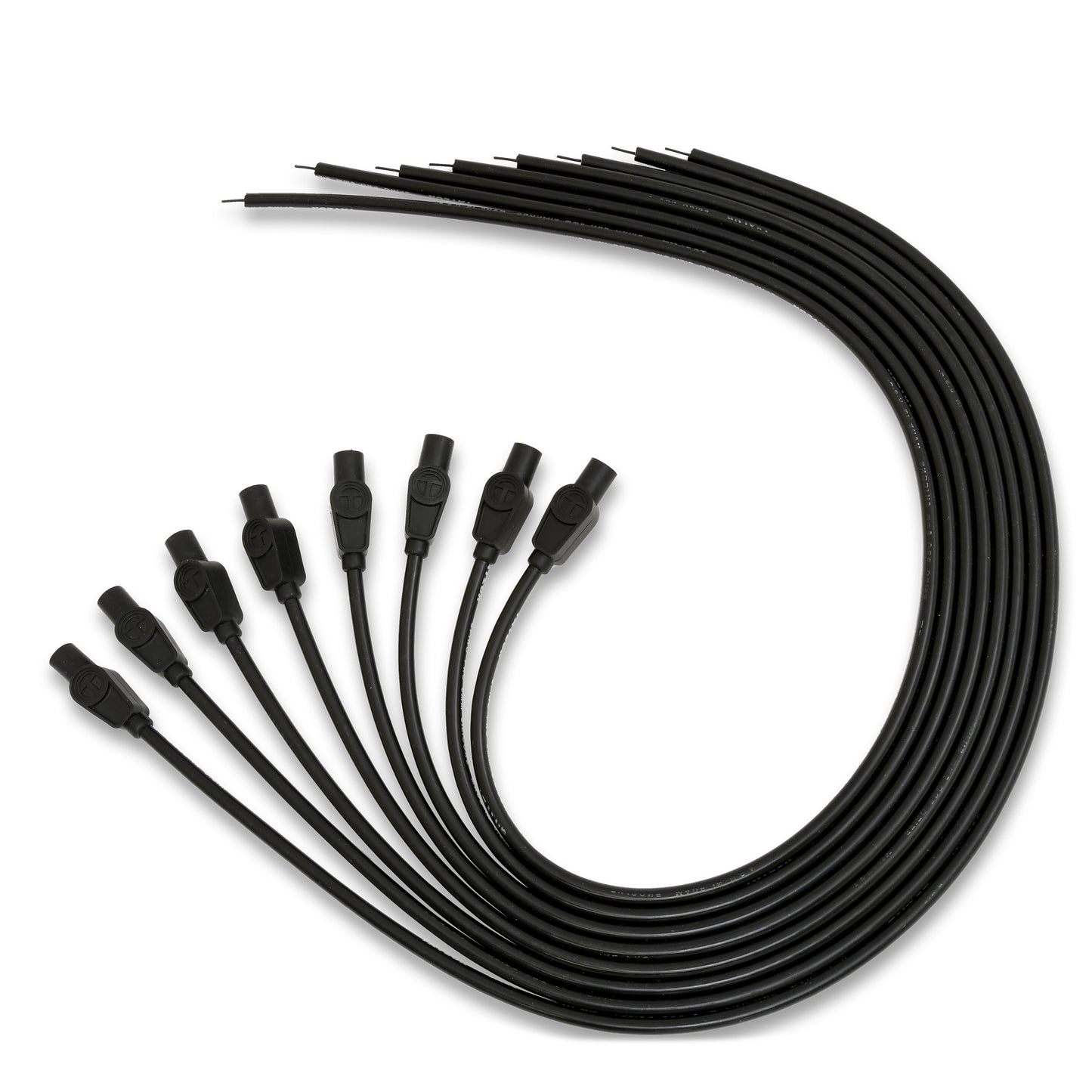 Spark Plug Wire Set Universal 8mm Silicone Spiro Pro 180? 350 ohm/ft Black 73065