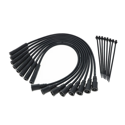 Spark Plug Wire Set Universal 8mm Silicone Spiro Pro 350 ohm/ft Black 72094