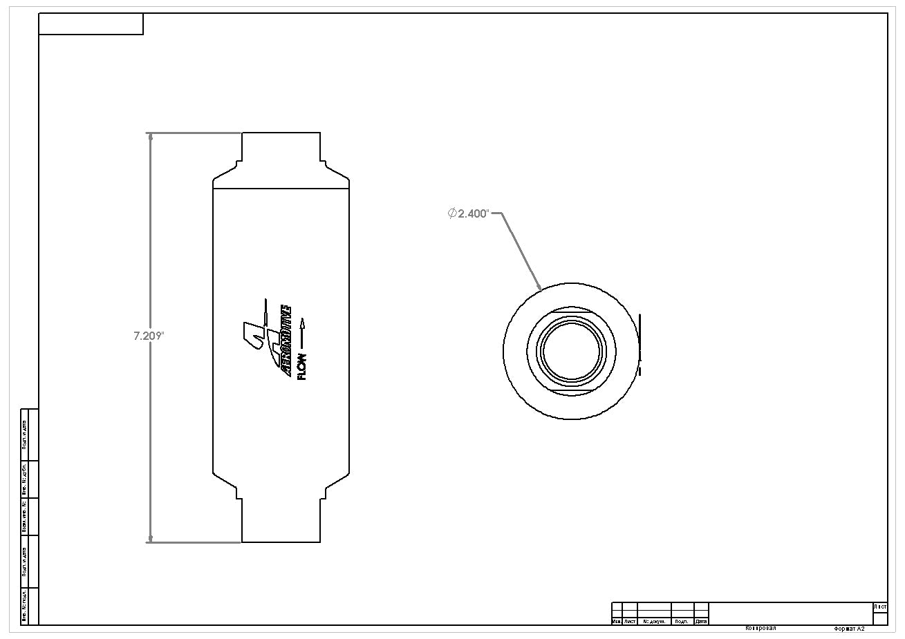 Fuel Filter Element High Flow Fuel System Universal Fit Aeromotive 12602-BGPL