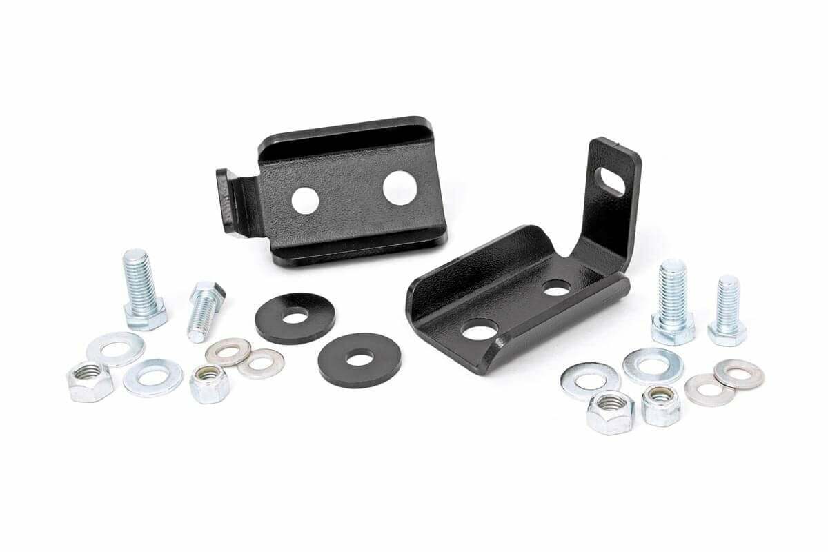 Fits Jeep Wrangler JK (07-18) Shock Relocation Brackets; Front; 1020
