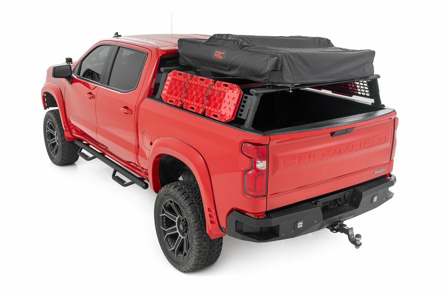 Fits Chevy Silverado 1500 2WD/4WD (2019-24) Bed Rack; Half Rack; Aluminum; 10204