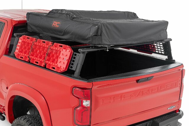 Fits Chevy Silverado 1500 2WD/4WD (2019-24) Bed Rack; Half Rack; Aluminum; 10204