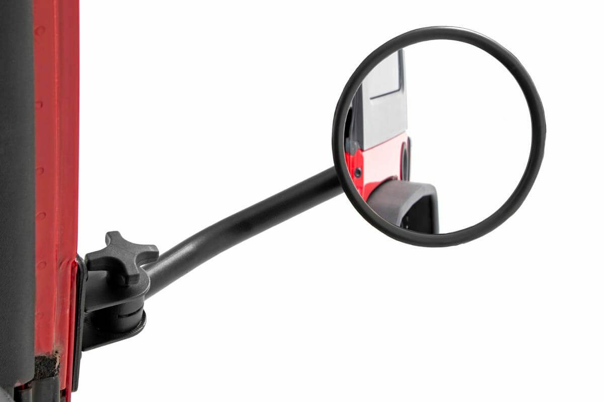 Fits Jeep Wrangler JK/Wrangler Unlimited (2007-2018) Round Trail Mirror; 10519A