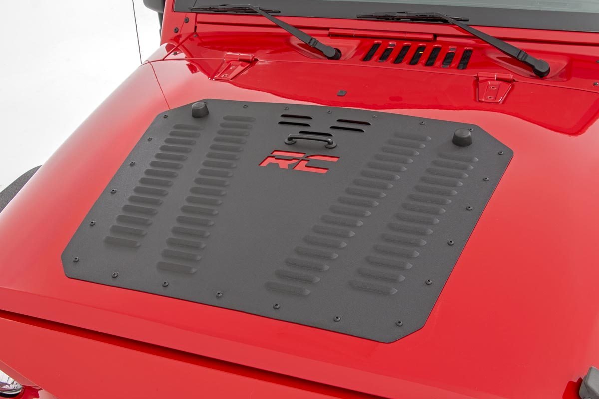 Fits Jeep Wrangler JK (2007-2018) Hood Louver with RC Logo; 10527