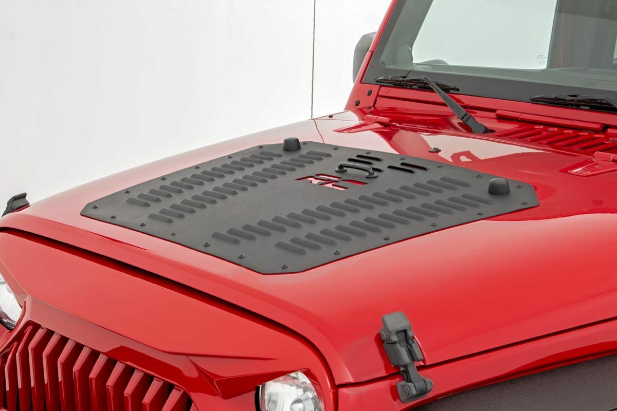 Fits Jeep Wrangler JK (2007-2018) Hood Louver with RC Logo; 10527