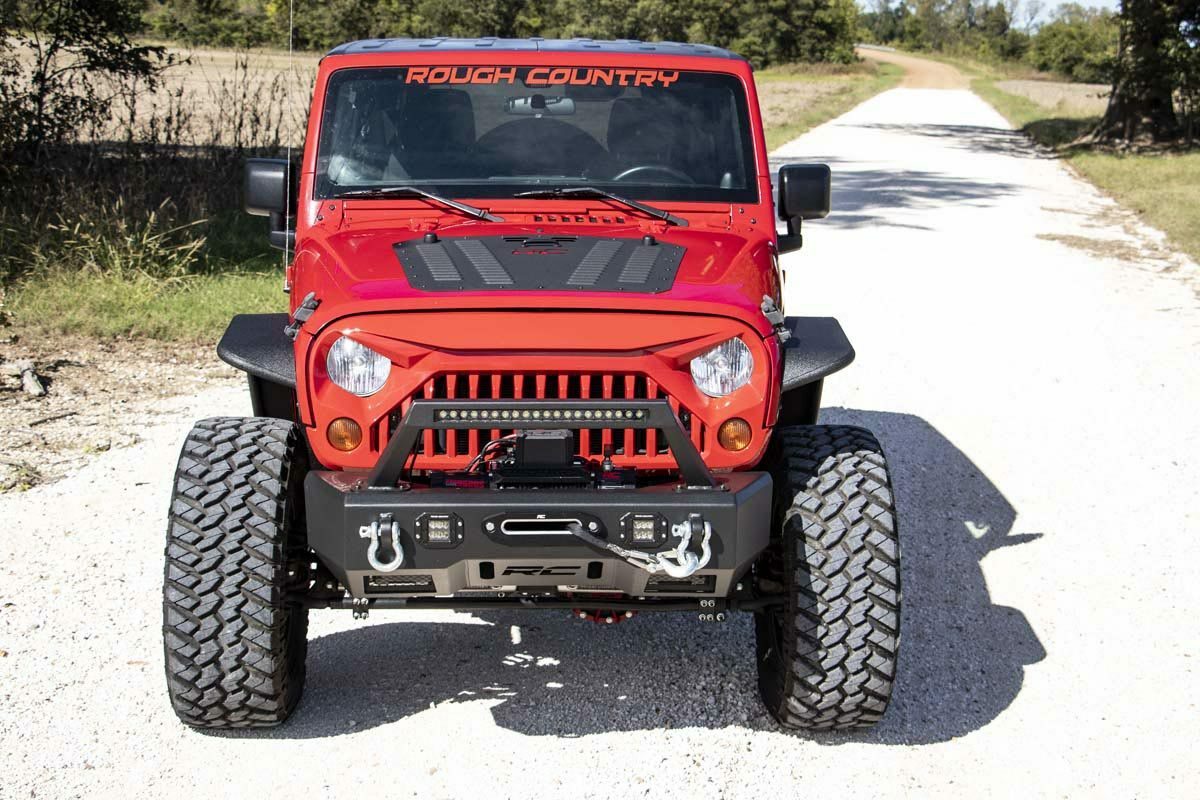 Fits Jeep Wrangler JK (2007-2018) Hood Louver with RC Logo; 10527