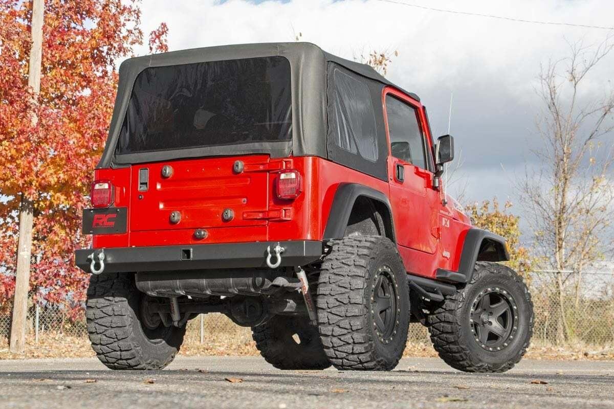 Fits Jeep Wrangler TJ (97-06) (04-06) Rear Bumper; Full Width; 10591