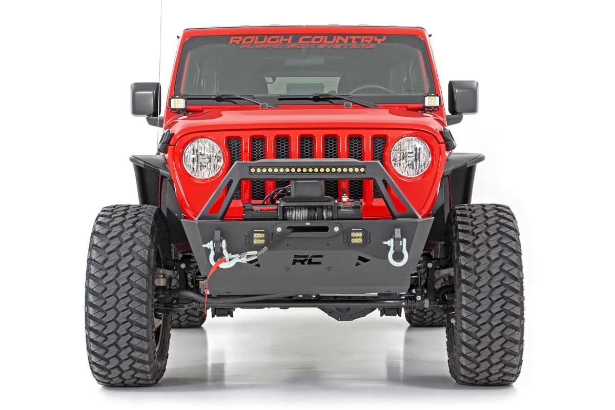 Fits Jeep Gladiator JT/Wrangler JK & JL Front Bumper; Stubby; Trail; 10597A