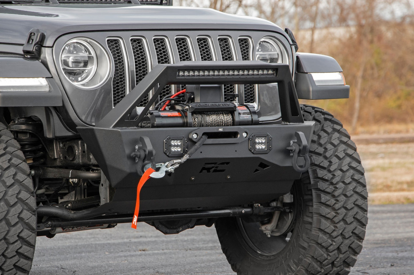 Fits Jeep Gladiator JT/Wrangler JK & JL Front Bumper; Stubby; Trail; 10597A