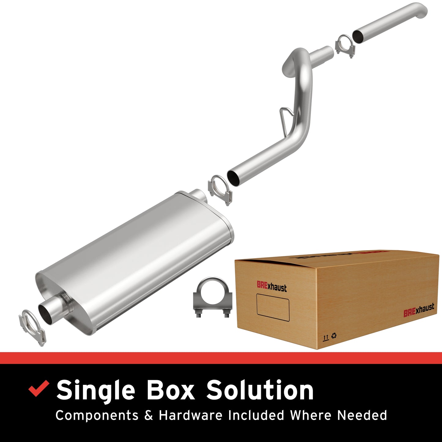 Fits 1987-1992 Jeep Direct-Fit Replacement Exhaust System 106-0375