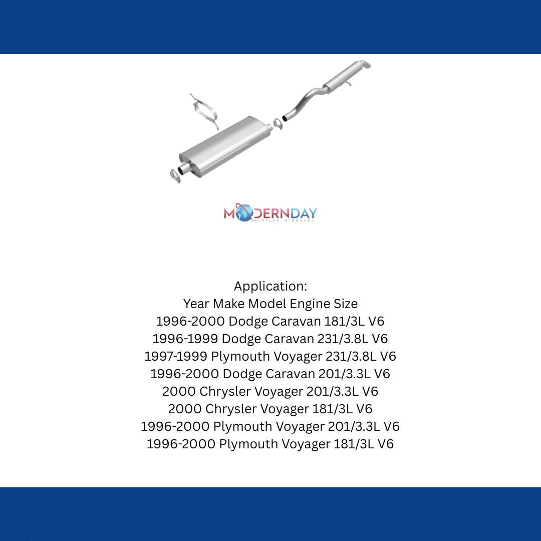 Fits 1996-2000 Dodge Caravan Direct-Fit Replacement Exhaust System 106-0651
