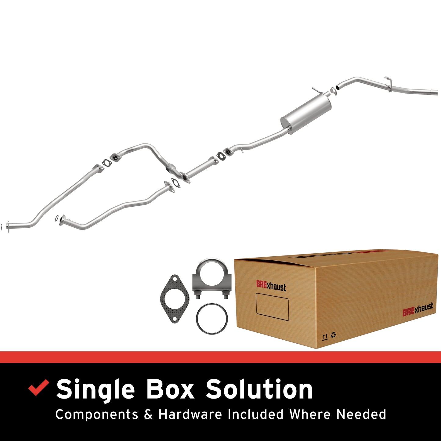 Fits 1999-00 Nissan Frontier 3.3L Direct-Fit Replacement Exhaust System 106-0711